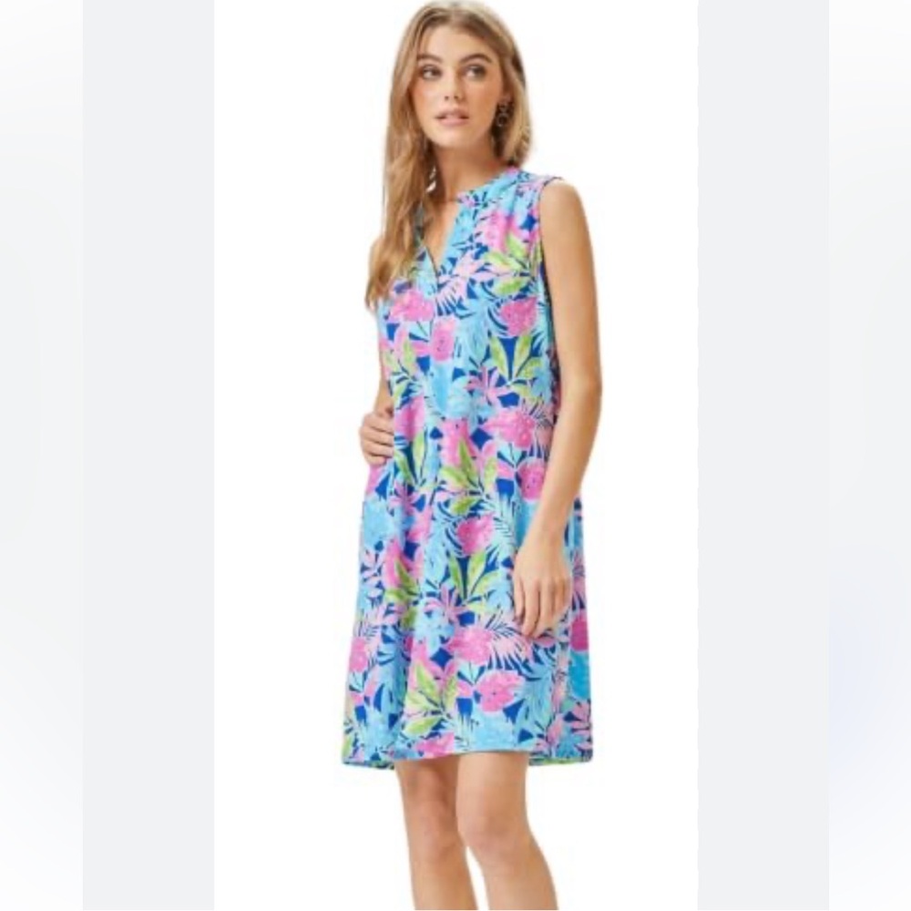 Caribbean Joe Knit Tropical Print Dress. Size medium🌴